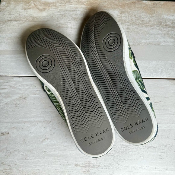 Cole Haan Nantucket Shoes Sz 8 1/2B Canvas Leather Seaside Preppy Loafers Palms - Picture 4 of 10